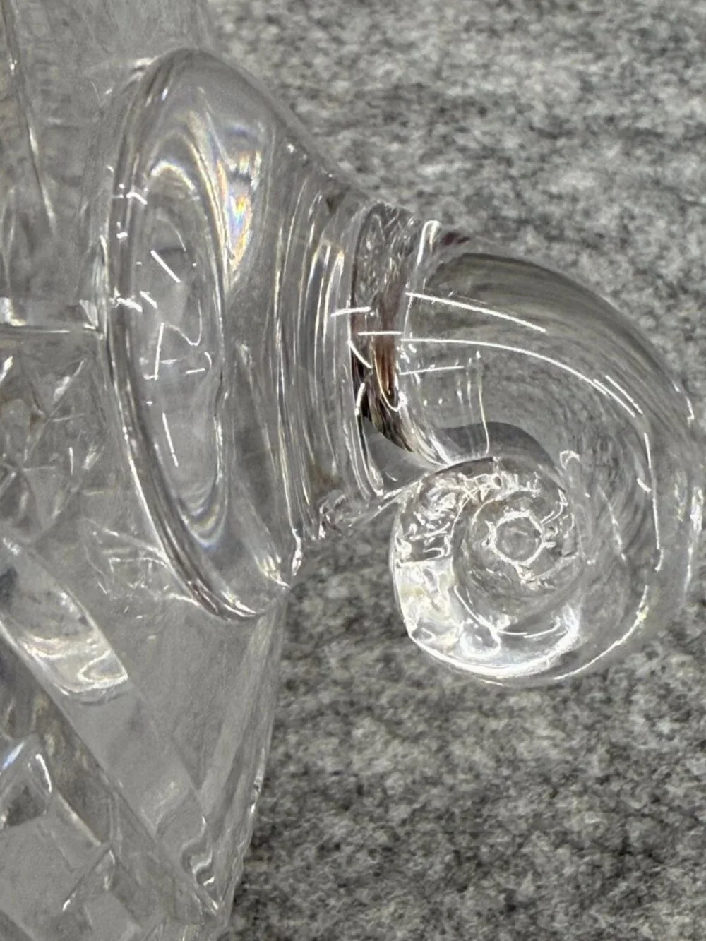 Vintage Ceska Lead Crystal Ice Bucket / Wine Chiller with Integrated Tab Handles